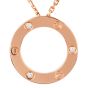 Cartier LOVE Pendant – 3 Diamonds, 18K Rose Gold, Iconic Design