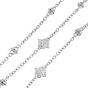Judith Ripka Long Diamond Chain Necklace in 18k White Gold