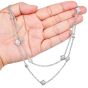 Judith Ripka Long Diamond Chain Necklace in 18k White Gold