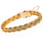 Antique Victorian Braided Diamond Bracelet in 14k Yellow Gold