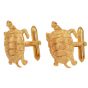 Vintage 18K Yellow Gold Textured Turtle Cufflinks 