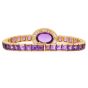 Estate 18K Yellow Gold Amethyst and Diamond Halo Bracelet