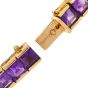 Estate 18K Yellow Gold Amethyst and Diamond Halo Bracelet
