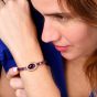 Estate 18K Yellow Gold Amethyst and Diamond Halo Bracelet
