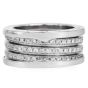 Bvlgari B.Zero1 4-Band Eternity Ring in 18K White Gold Pavé Diamonds