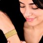 French Caplain Paris 18K Yellow Gold Textured Wrap Bracelet