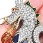 Vintage 18K Gold Dragon Diamond 9.50cts Enamel Brooch|Dover Jewelry|