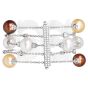 14K White Gold Pearl 20.64cts Diamond Multi-Row Statement Bracelet |Dover Jewelry|