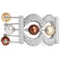 14K White Gold Pearl 20.64cts Diamond Multi-Row Statement Bracelet |Dover Jewelry|