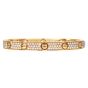 Italian 18K Gold Diamond Screw Design Bangle Bracelet