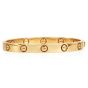 Italian 18K Gold Diamond Screw Design Bangle Bracelet