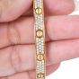 Italian 18K Gold Diamond Screw Design Bangle Bracelet