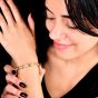 Italian 18K Gold Diamond Screw Design Bangle Bracelet