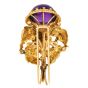 Vintage Buccellati Amethyst Acorn 18K Gold Brooch