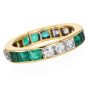 Vintage Emerald 5.00cts Diamond 14K Gold Eternity Band Ring