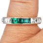 Vintage Emerald 5.00cts Diamond 14K Gold Eternity Band Ring