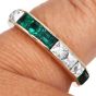 Vintage Emerald 5.00cts Diamond 14K Gold Eternity Band Ring