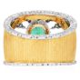  Mario Buccellati Emerald Diamond 18K Wide Statement Ring