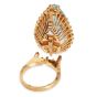 Estate 14K Gold 20.60cts Pear Aquamarine & Diamond Cocktail Ring/Pendant
