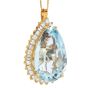 Estate 14K Gold 20.60cts Pear Aquamarine & Diamond Cocktail Ring/Pendant