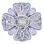 Estate Floral Chalcedony Tanzanite Sapphire Diamond 18K White Gold Pin Brooch