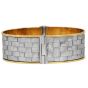 Kurtulan 18K Two-Tone Diamond Woven Bangle Bracelet