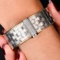 Kurtulan 18K Two-Tone Diamond Woven Bangle Bracelet