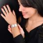Kurtulan 18K Two-Tone Diamond Woven Bangle Bracelet