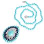 Turquoise Diamond & Sapphire 18K Gold Convertible Necklace Brooch