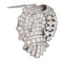 Antique Art Deco 7.60ct Diamond Platinum Spray Double Pin Brooch