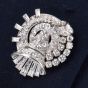 Antique Art Deco 7.60ct Diamond Platinum Spray Double Pin Brooch