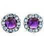 Valentain Margo Amethyst, Aquamarine & Diamond Clip Earrings