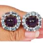 Valentain Margo Amethyst, Aquamarine & Diamond Clip Earrings