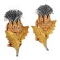 Mario Buccellati Vintage 18K Tri-Color Gold Thistle Earrings