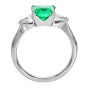 1.92 carats GIA Emerald Diamond Platinum Three Stone Ring 