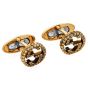 Gucci Interlocking GG 18K Yellow Gold Engraved Cufflinks