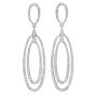 Elegant 3.40ct Diamond 18K Gold Oval Dangle Drop Earrings