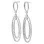 Elegant 3.40ct Diamond 18K Gold Oval Dangle Drop Earrings