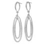 Elegant 3.40ct Diamond 18K Gold Oval Dangle Drop Earrings