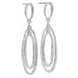 Elegant 3.40ct Diamond 18K Gold Oval Dangle Drop Earrings