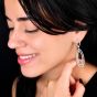 Elegant 3.40ct Diamond 18K Gold Oval Dangle Drop Earrings