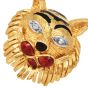 1970s  18k  Tiger Diamond, Ruby & Enamel  Gold Cufflinks