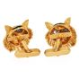 1970s  18k  Tiger Diamond, Ruby & Enamel  Gold Cufflinks