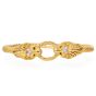 18K Yellow Gold Lion Head Ruby Diamond Bangle Bracelet