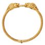 18K Yellow Gold Lion Head Ruby Diamond Bangle Bracelet