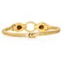 18K Yellow Gold Lion Head Ruby Diamond Bangle Bracelet