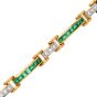 18K Yellow Gold Emerald & Diamond Tennis Bracelet