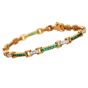 18K Yellow Gold Emerald & Diamond Tennis Bracelet