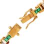 18K Yellow Gold Emerald & Diamond Tennis Bracelet