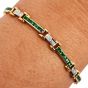 18K Yellow Gold Emerald & Diamond Tennis Bracelet